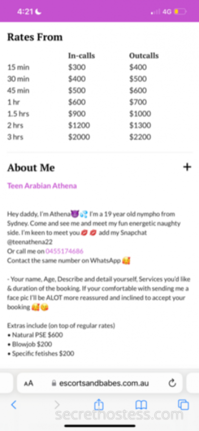 Athena 19Yrs Old Escort Sydney Image - 1