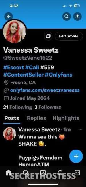 VanessaSweetz 28Yrs Old Escort Fresno CA Image - 1