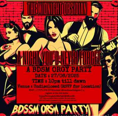 The ultimate orgy+ bdsm experience: midnight obsidian in Florida