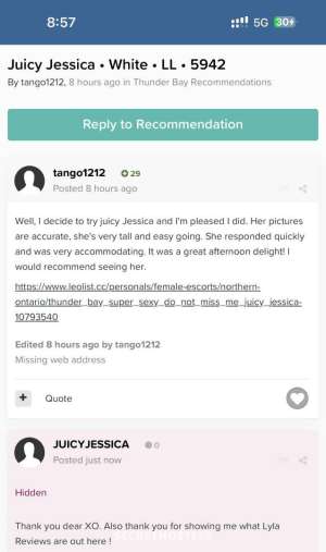 JUICY JESSICA 5th to 9th. AVAIL NOW 26 year old Escort in Thunder Bay