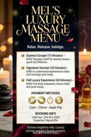 Refined Relaxation with Mel HOUR SPECIAL 29 year old Escort in Lake Charles LA