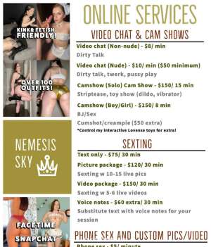 ONLINE ONLY French MILF Pornstar and Goddess Nemesis Sky 30 year old Escort in Yukon